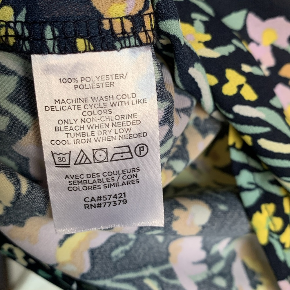 Ann Taylor Factory Petite XXSP floral sleeveless top boxy gardencore boho office - Picture 6 of 7